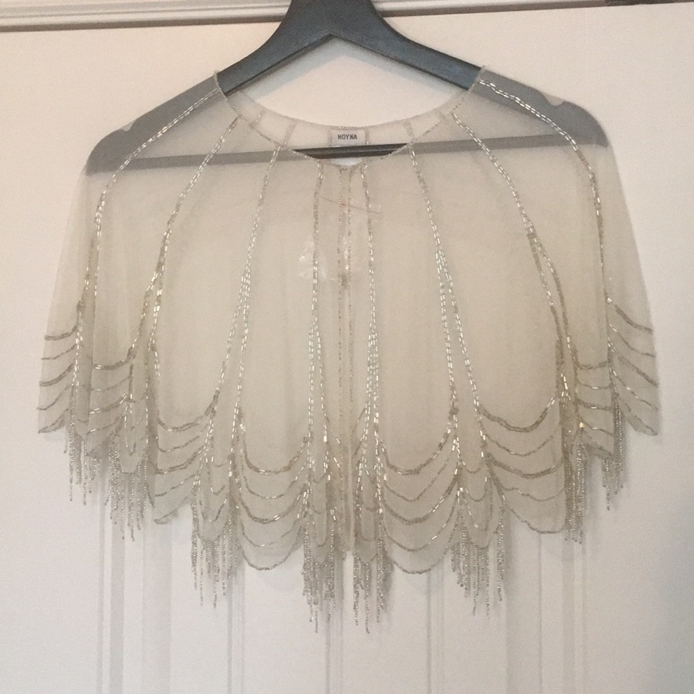 Moyna for BHLDN beaded bolero/ wedding shrug- L
